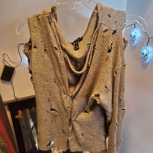 Ripped up and stabbed forever 21 sweater 😋